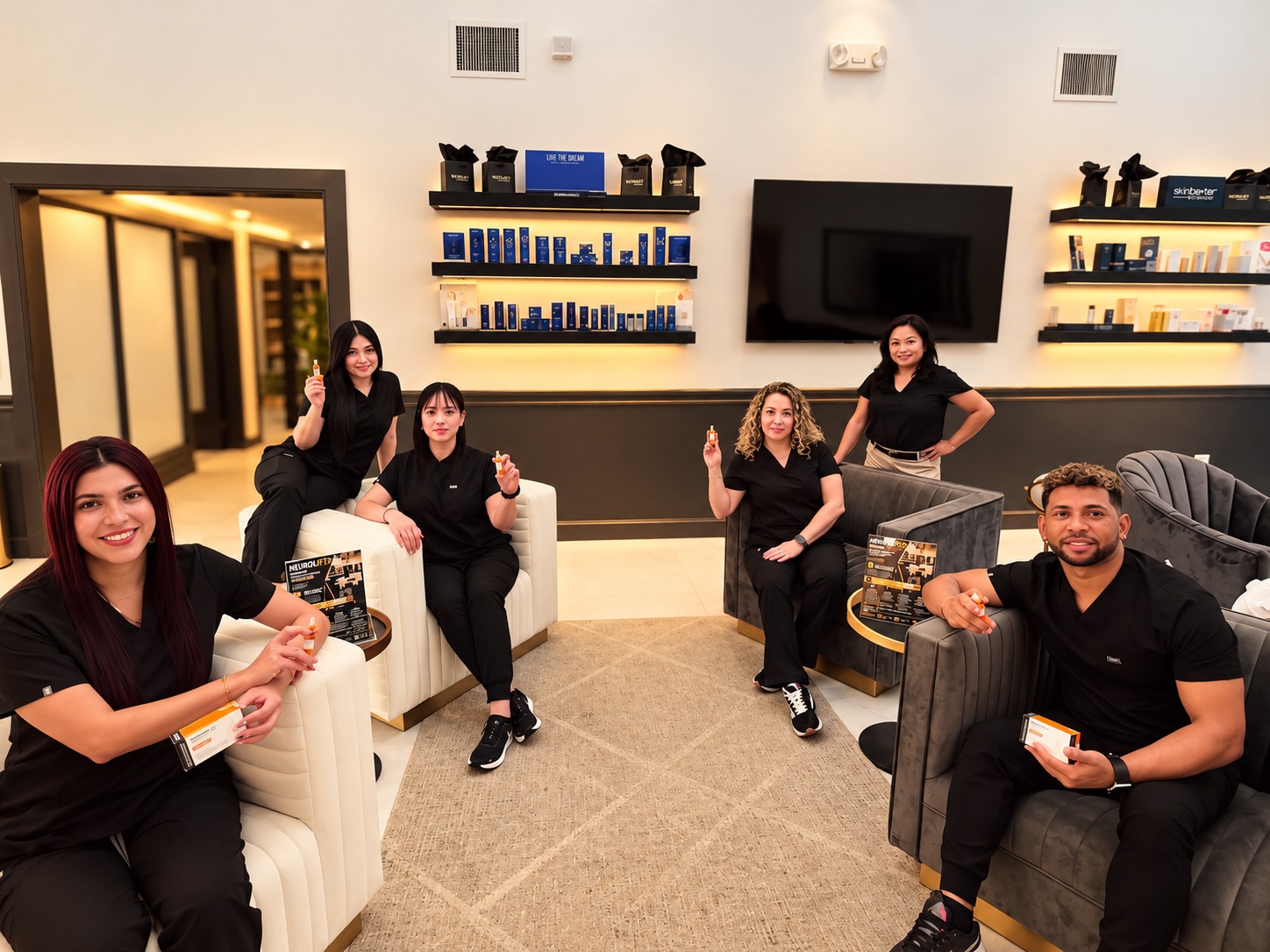 NeuroLift team gathered in the clinic lounge