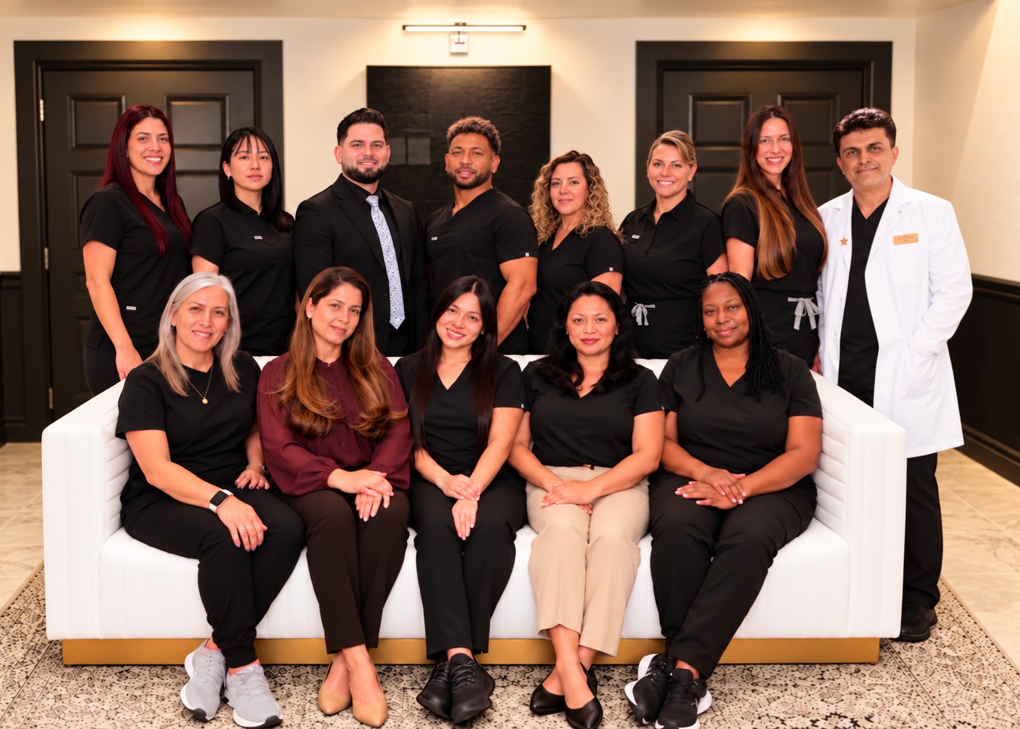 NeuroLift team group portrait in the clinic lobby