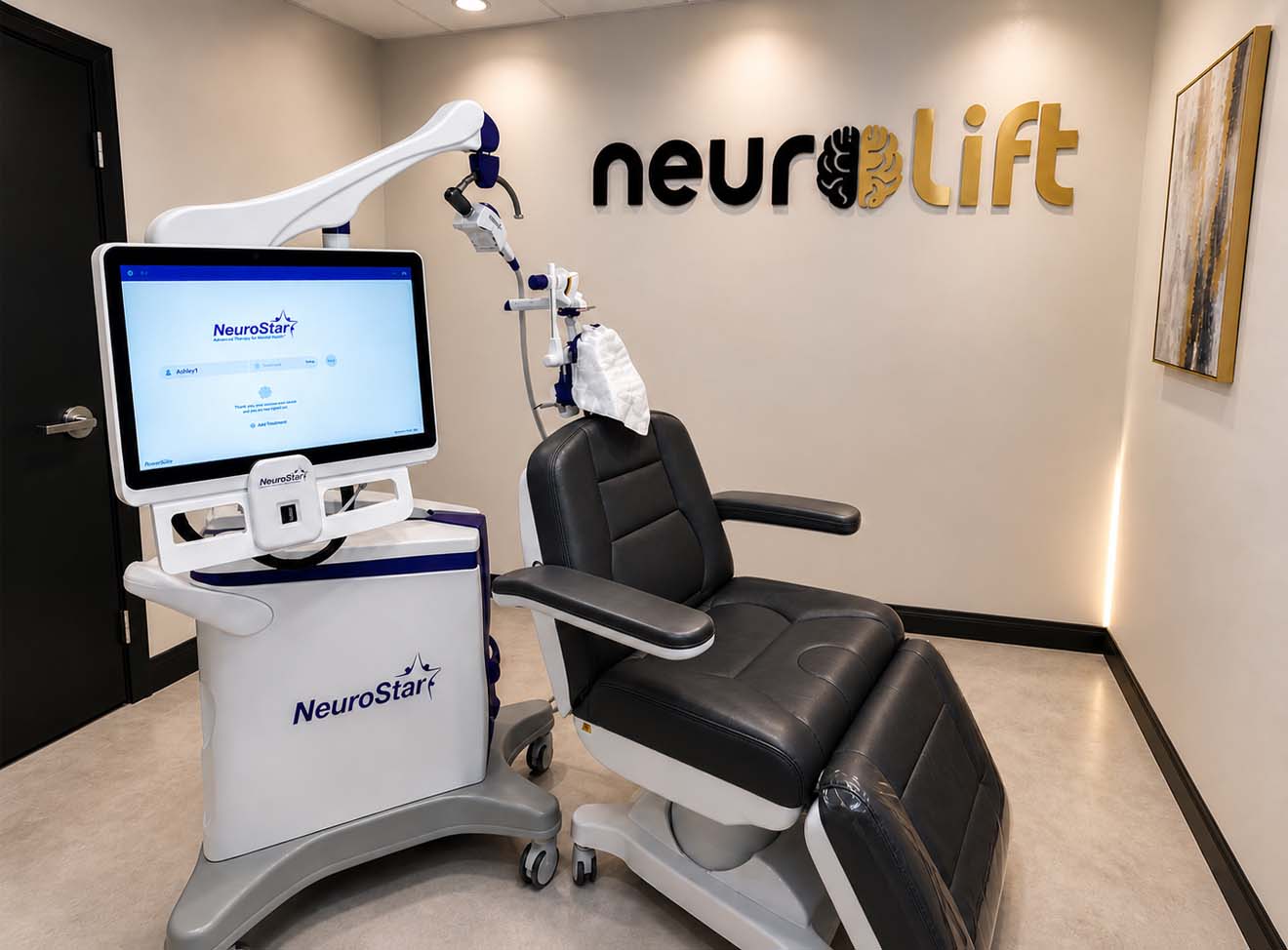 NeuroStar TMS treatment equipment at NeuroLift in Largo, Florida